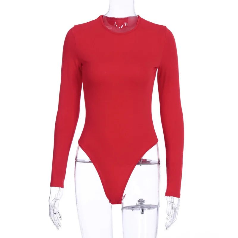 Chic Y2K Long Sleeve Cotton Bodysuit – Sleek & Stylish Streetwear Essential